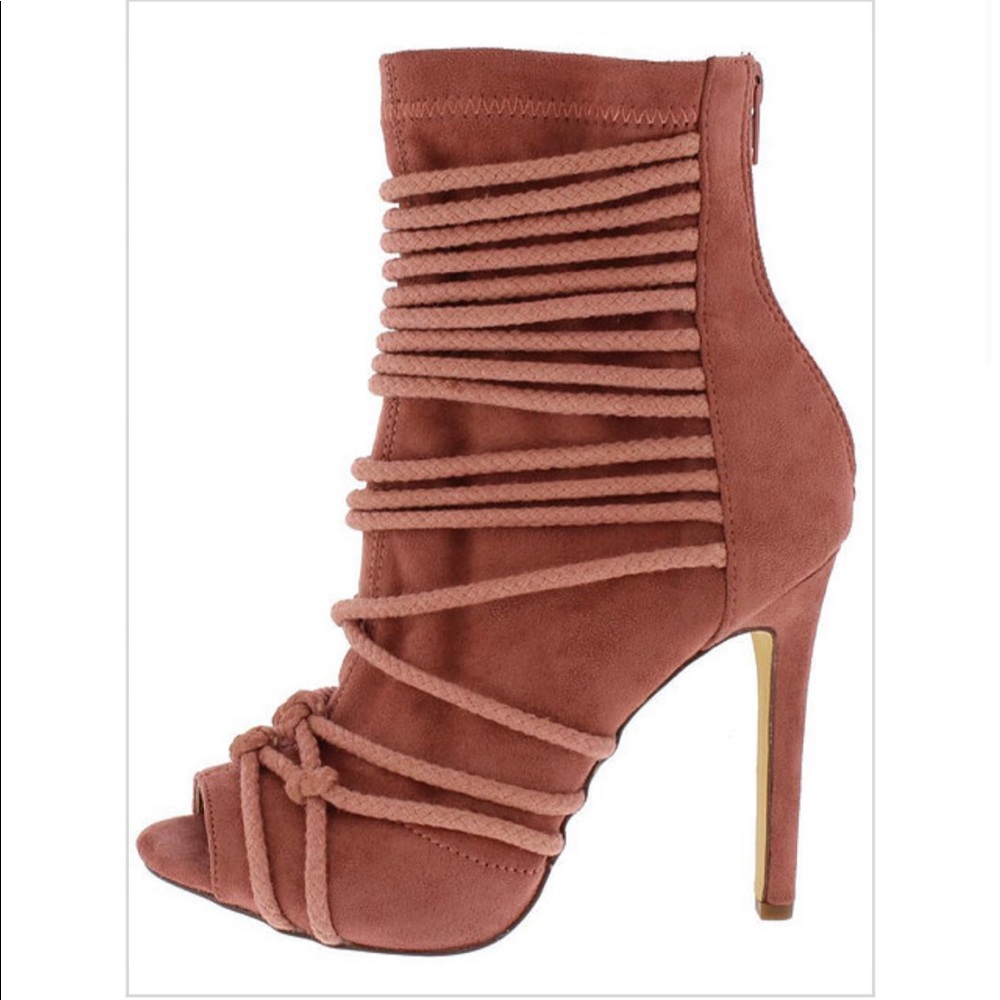 PEEP TOE ROPED STILETT BOOTIE Sz 11